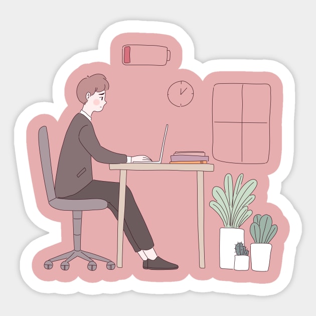 Bored Guy || Boring life Sticker by Moipa